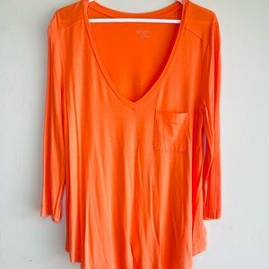 Medina Orange V-Neck  T-Shirt